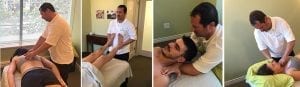 Pasquale Fiore performing osteopathy services on patients.